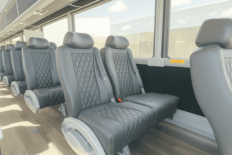 interior of Santa Clara Coach Bus Service charter bus