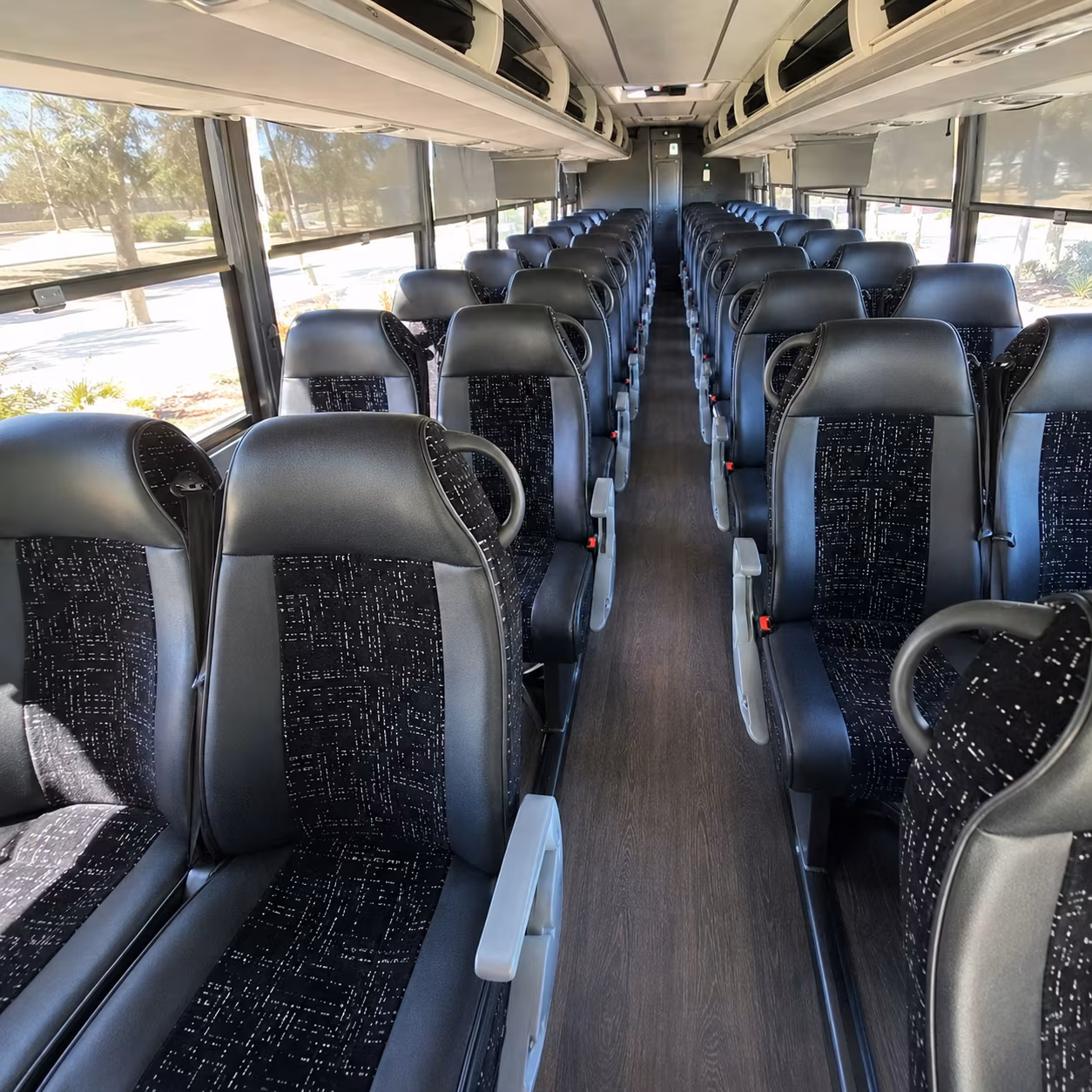 santa clara 56 passenger charter bus interior